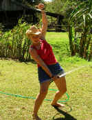 Volunteer Kate at Sabine's Smiling Horses